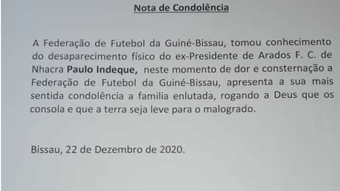 Nota de Condolência